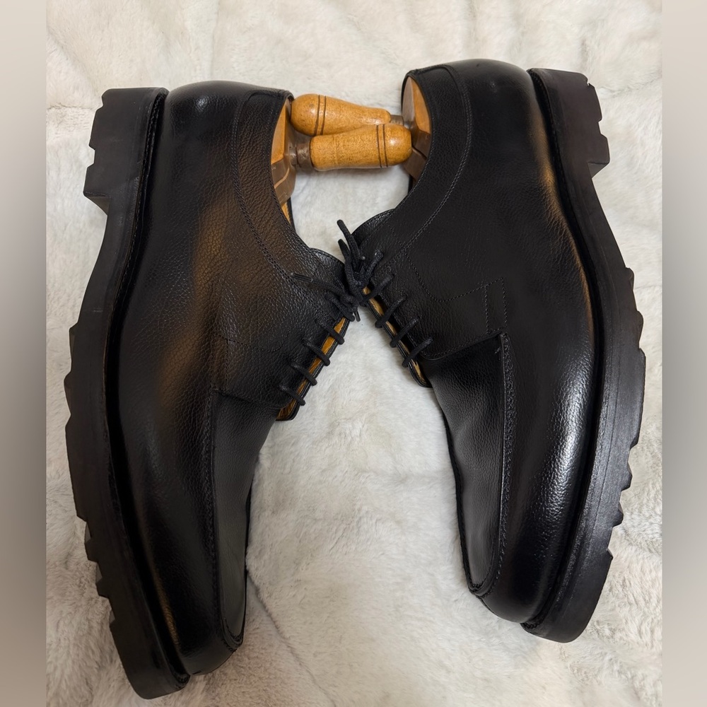 Like NEW! $1,820 John Lobb Barros Black Grained Leather Derby Oxfords 12 - Picture 7 of 11